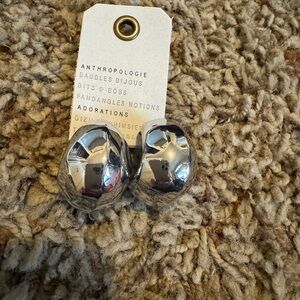 Anthropologie Chunky Silver Hoop Earrings